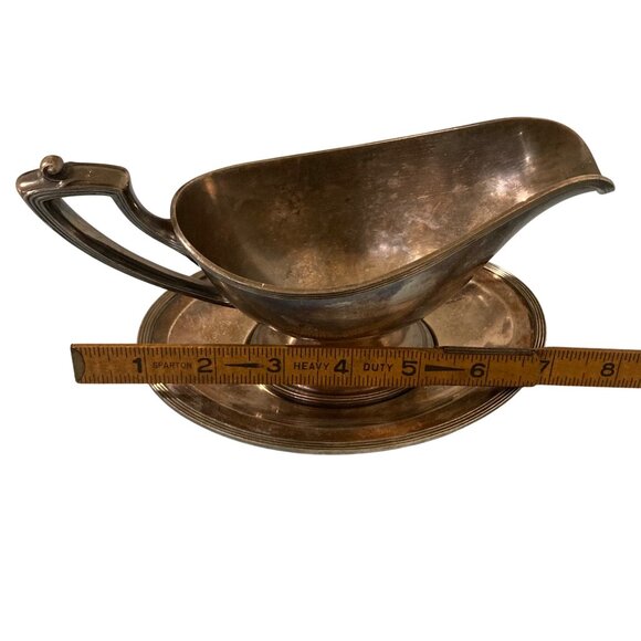 Vintage Silver Plated Gravy Boat With Underplate Set - Picture 8 of 8